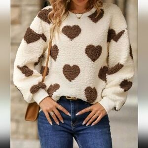 Cozy Heart Pattern Sweater